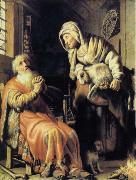 REMBRANDT Harmenszoon van Rijn, Tobit Accuses Anna of Stealing the Kid